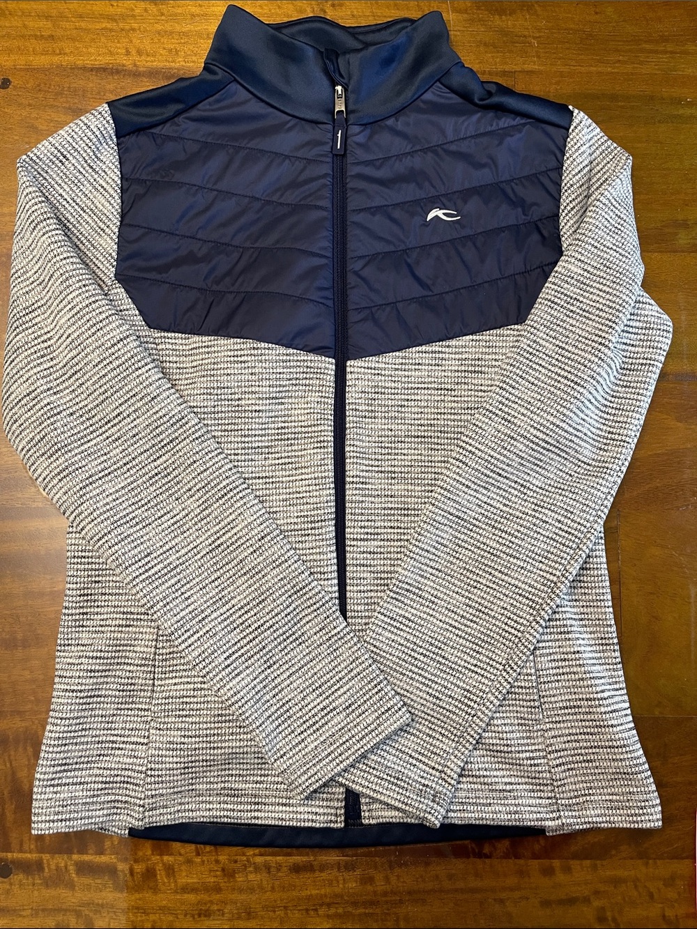 Kids Navy and Gray Quilted Yoke Puffer Jacket